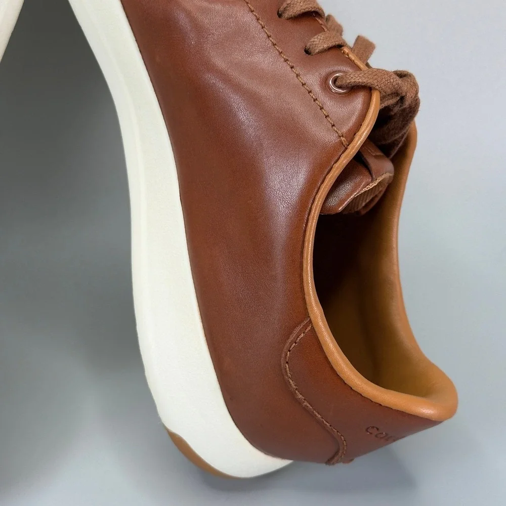 Cole Haan GrandPro Tennis Sneaker Mens 8 M Casual Dress Shoe Brown White Leather
